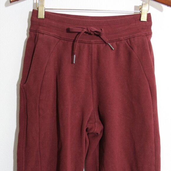 Lululemon Scuba High-Rise Jogger *Fleece 28" Red Merlot Light Cotton Terry Sz 2 - Picture 3 of 12